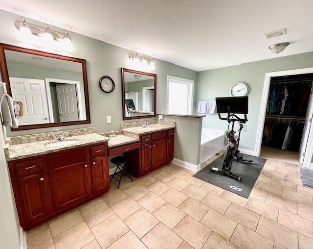 SPacious bathroom within Master with double vanity