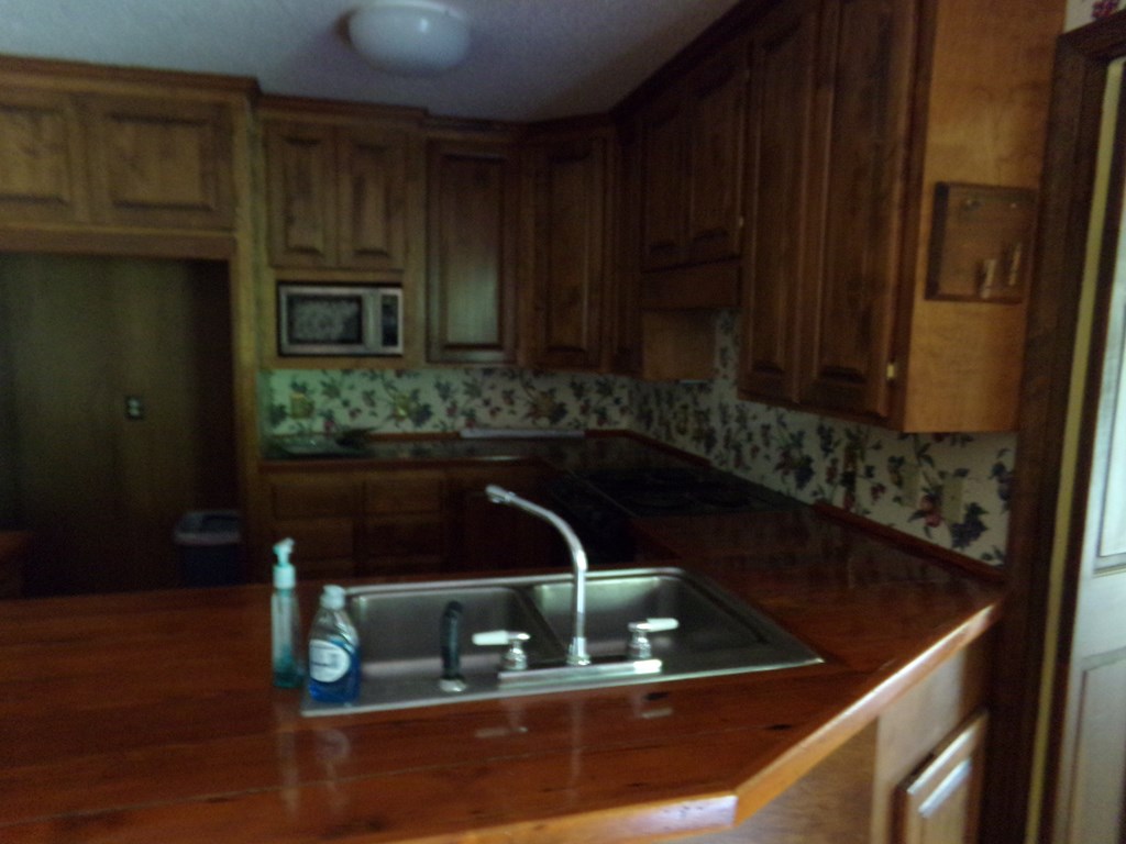 Close up view of kitchen